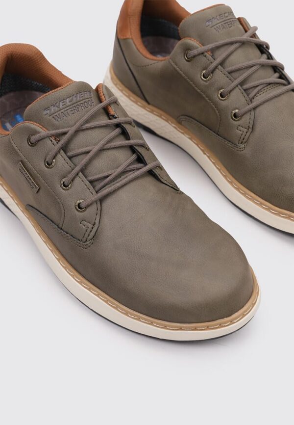 Skechers Garlan Pryor Baskets Homme Vert Confortable-4