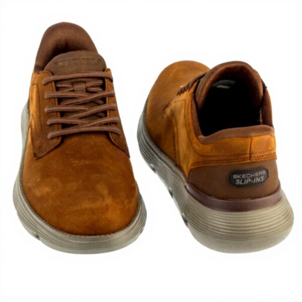 Baskets Skechers Garza Duran Homme Cuir Lisse Confort