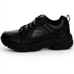 Baskets Skechers Homme Cuir Souple Confortable Noir 45 EU