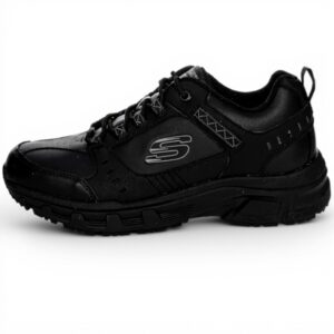 Baskets Skechers Homme Cuir Souple Confortable Noir 45 EU