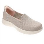 Skechers Mocassin Femme Flex Confort Lavable Couleur Taupe