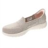 Skechers Mocassin Femme Flex Confort Lavable Couleur Taupe