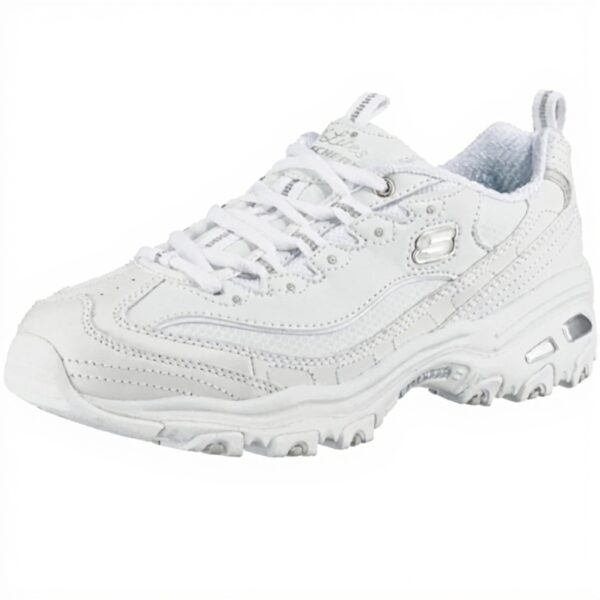 Baskets Skechers Dlites Fresh Start Blanc Argenté Femme