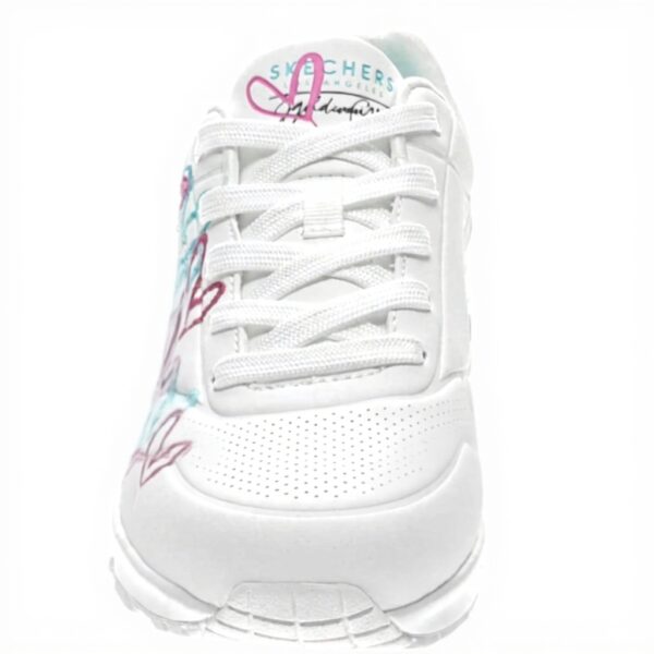 Skechers Uno Golden Heart Basket Femme Blanc Multicolore