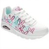 Skechers Uno Golden Heart Basket Femme Blanc Multicolore