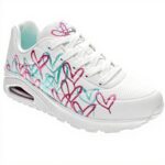 Skechers Uno Golden Heart Basket Femme Blanc Multicolore