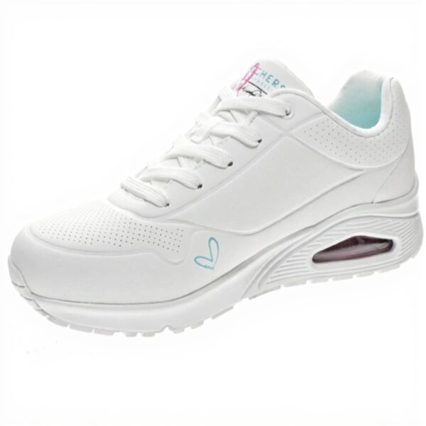 Skechers Uno Golden Heart Basket Femme Blanc Multicolore
