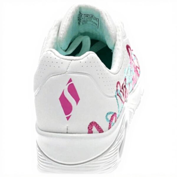 Skechers Uno Golden Heart Basket Femme Blanc Multicolore