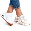 Baskets Skechers Uno Metallic Love Femme Blanc Doré