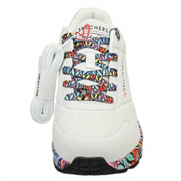 Baskets Skechers Uno Metallic Love Femme Blanc Coeur