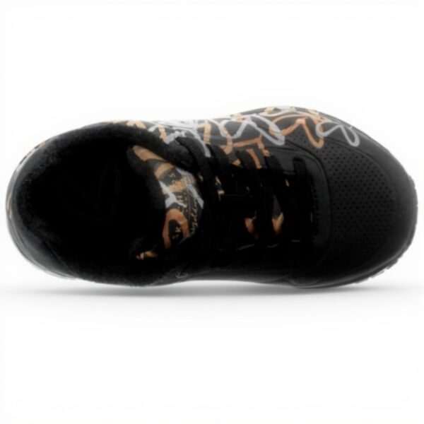 Baskets Skechers Uno Metallic Love Femme Blanc Noir Confort