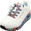 Baskets Skechers Uno Ravaged Love Femme Blanc Multi