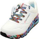 Baskets Skechers Uno Ravaged Love Femme Blanc Multi