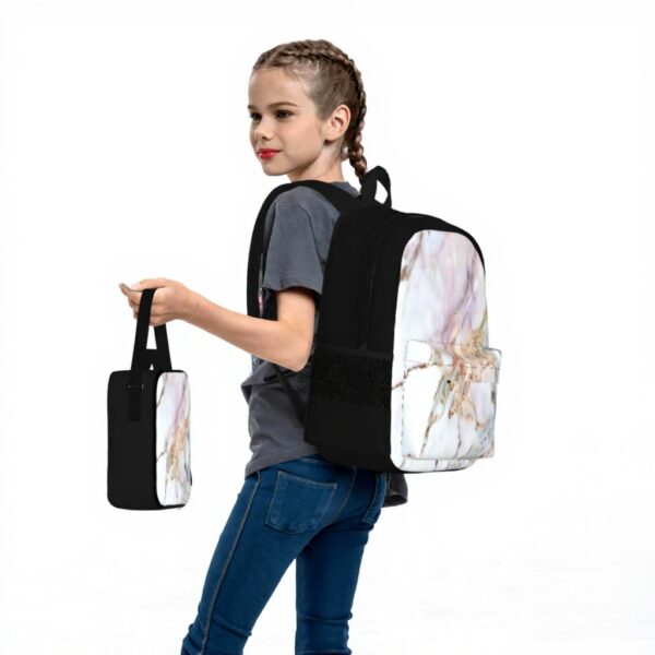 Ensemble sacs école 3 pièces Vc255gy1d3h rose marbre garçons