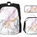 Ensemble sacs école 3 pièces Vc255gy1d3h rose marbre garçons