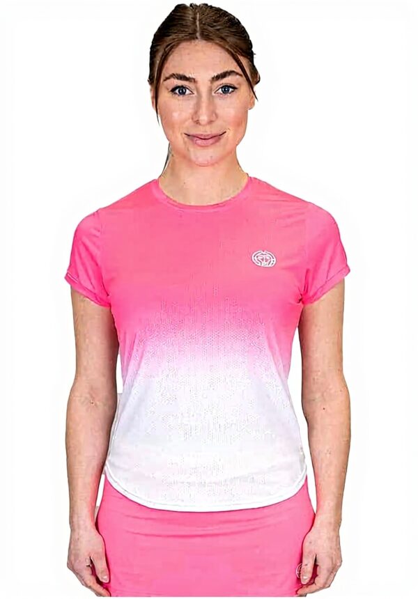 T-shirt sport BIDI BADU Femmes dégradé rose blanc tennis