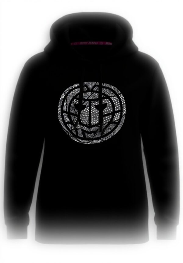 Sweat à capuche femmes BIDI BADU noir blanc coton recyclé