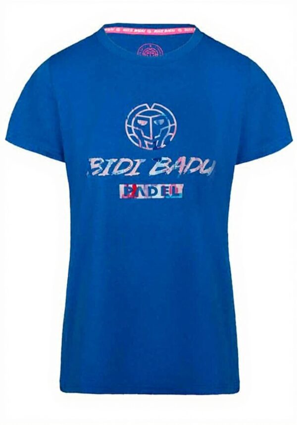 T-shirt sport femme BIDI BADU Shenzi coton polyester bleu