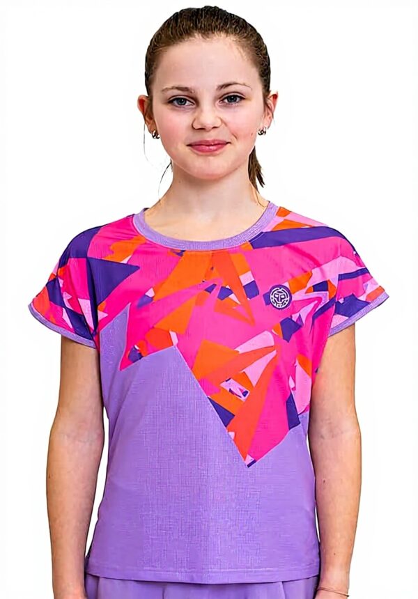 T-shirt tennis BIDI BADU Filles violet 164 polyester
