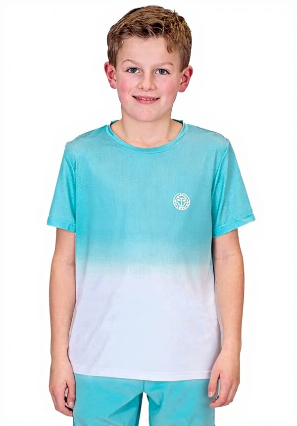 T-shirt sport Garçon BIDI BADU dégradé Aqua White tennis