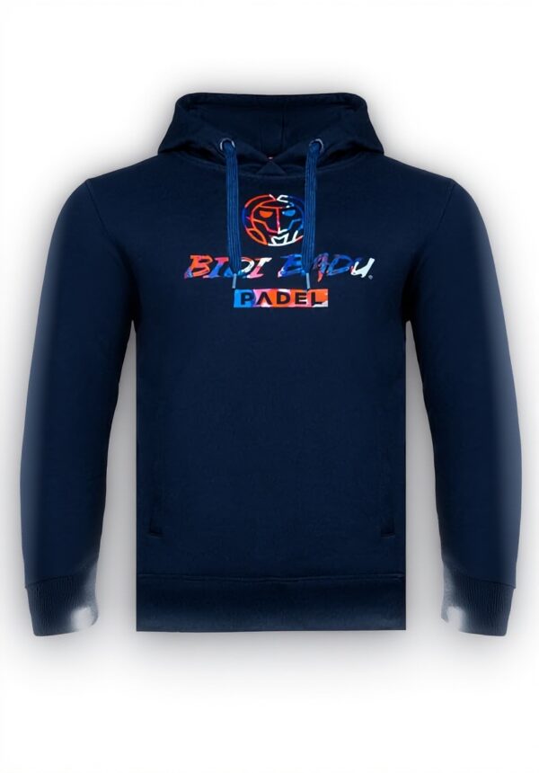 Sweat à capuche homme BIDI BADU polyester coton bleu foncé