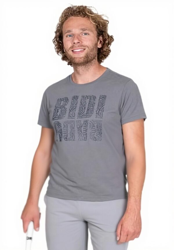 T-shirt Homme BIDI BADU Lorean Coton Polyester Gris Foncé
