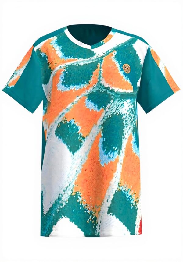 T-shirt sport BIDI BADU Melbourne 2025 col V bleu orange