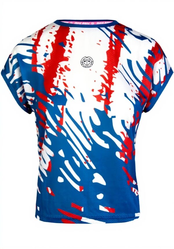 T-shirt BIDI BADU Nadra Tech Bleu blanc rouge Femme