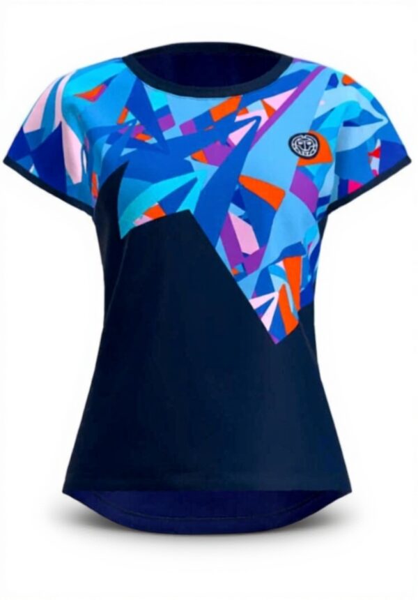 T-shirt sport BIDI BADU manches caps bleu tennis femme