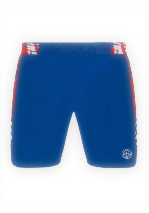 Short de sport BIDI BADU garçon extensible bleu blanc rouge