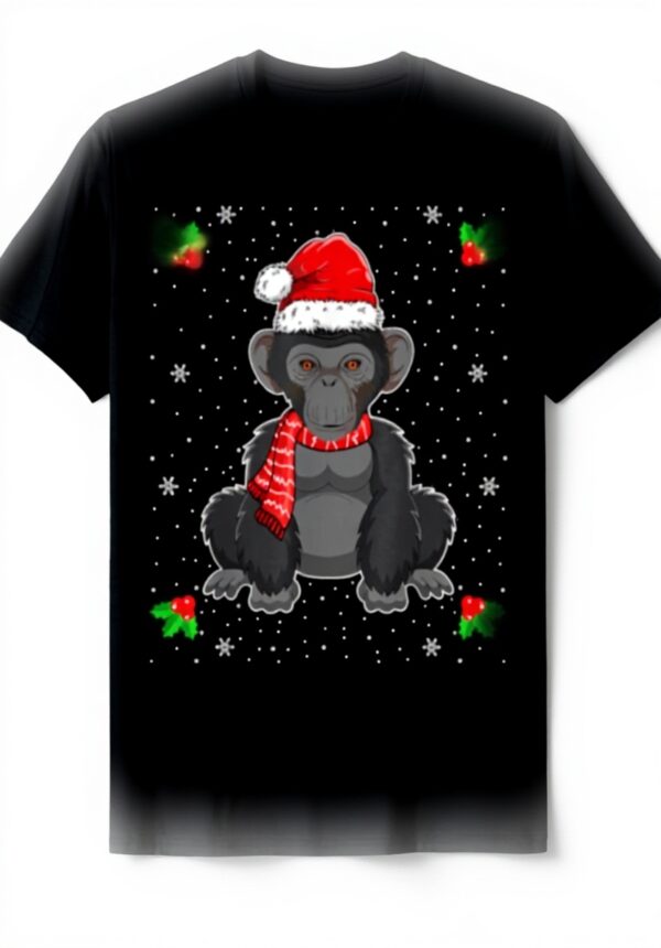 Bonobo Wearing Santa Hat Xmas Christmas - Bonobo Lover T-Shirt