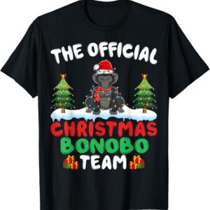 T-shirt Noël Bonobo équipe bonnet Père Noël fantaisie-0