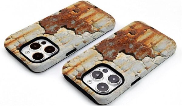 Coque téléphone magnétique métal rouillé vintage iPhone-2