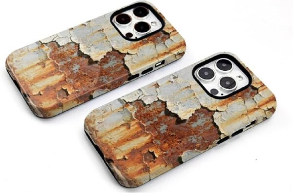 Coque téléphone magnétique métal rouillé vintage iPhone-3