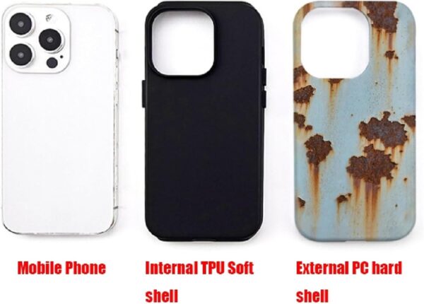 Coque téléphone métal rouillé HUFENYU protection design-2