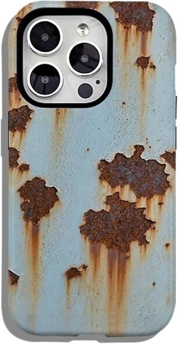 Coque iPhone texture métallique rouillée protection design-0