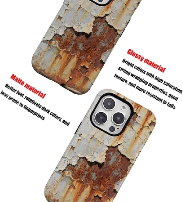 Coque iPhone texture métal rouillé vintage protection-1