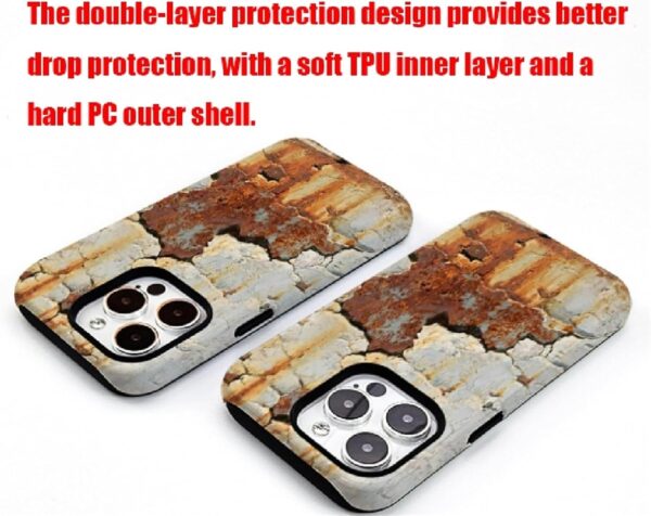 Coque iPhone texture métal rouillé vintage protection-3