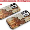 Coque iPhone texture métal rouillé vintage protection-4