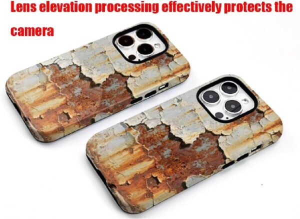 Coque iPhone texture métal rouillé vintage protection-4