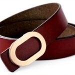 Ceinture femme dvegGEE cuir vache réglable rouge