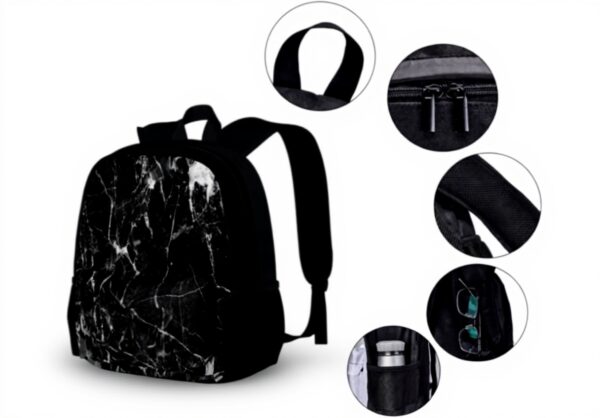 Trousse BAAROO motif marbre durable école bureau voyage