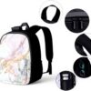 Ensemble sacs à dos BAAROO motif marbre école voyage trousse