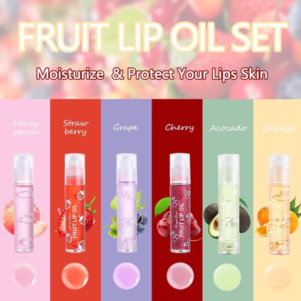 Gireatick huile à lèvres 6 saveurs fruits design bille-5