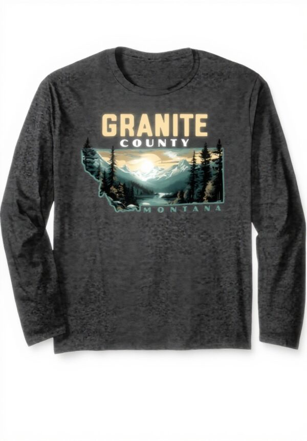 T-shirt Montana Vintage Outdoor Nature Manche Longue Montana