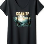 T-shirt Montana Vintage Nature Outdoor Col V Femme