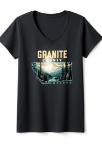 T-shirt Montana Vintage Nature Outdoor Col V Femme