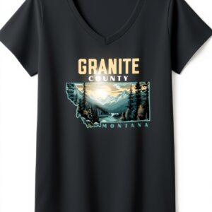 T-shirt Montana Vintage Nature Outdoor Col V Femme