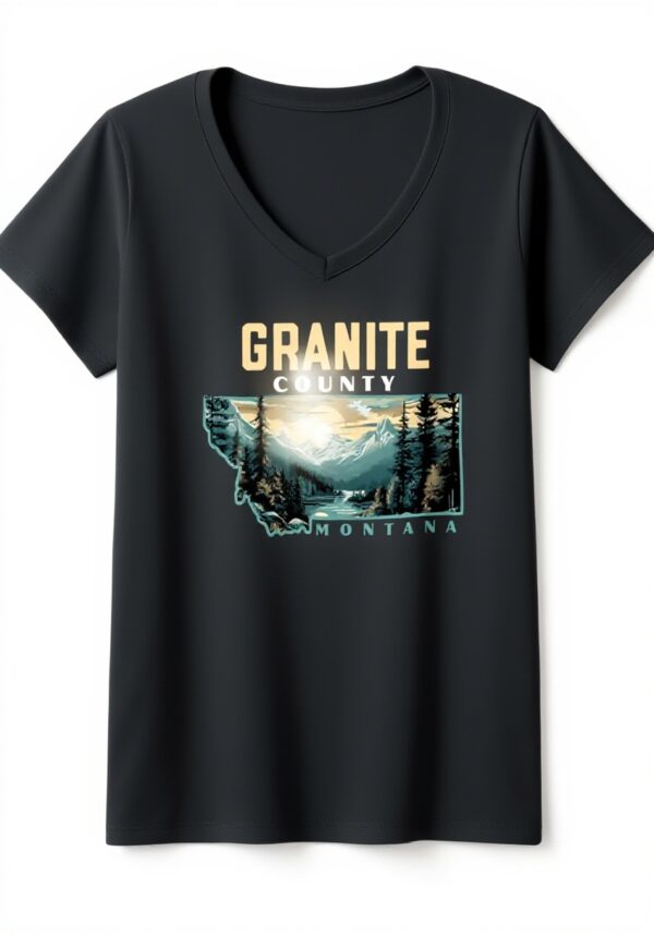 T-shirt Montana Vintage Nature Outdoor Col V Femme