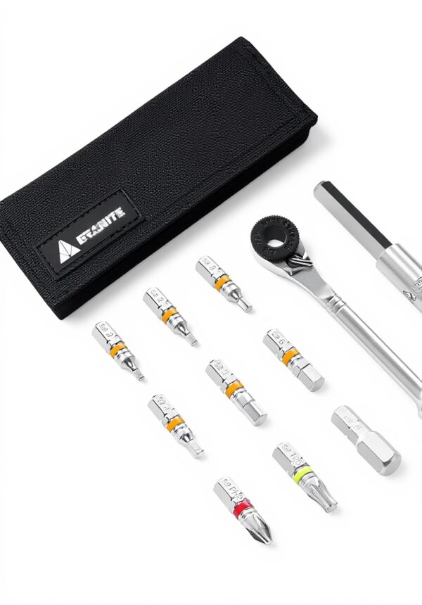 Kit outil vélo Granite cliquet mini 9 embouts noir